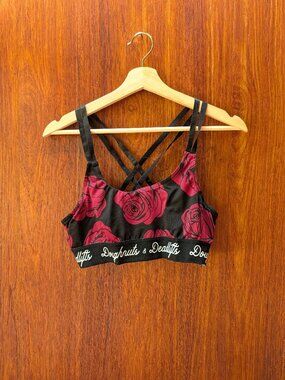 Doughnuts & Deadlifts Rose Crossback Sports Bra